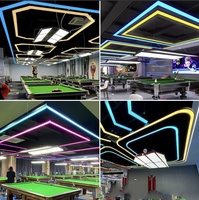 Lustre de billard à cinq faces en acrylique coloré et lumineux pour salle de billard, avec éclairage d'ambiance haut de gamme, fabriqué en Chine