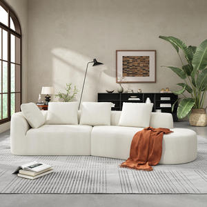 Modern Curved Sectional <b>Sofa</b> Set with High-Density Memory Foam Chaise Lounge Corduroy Upholstery for <b>Hotel</b> & Villa Living Rooms - Product Image 1