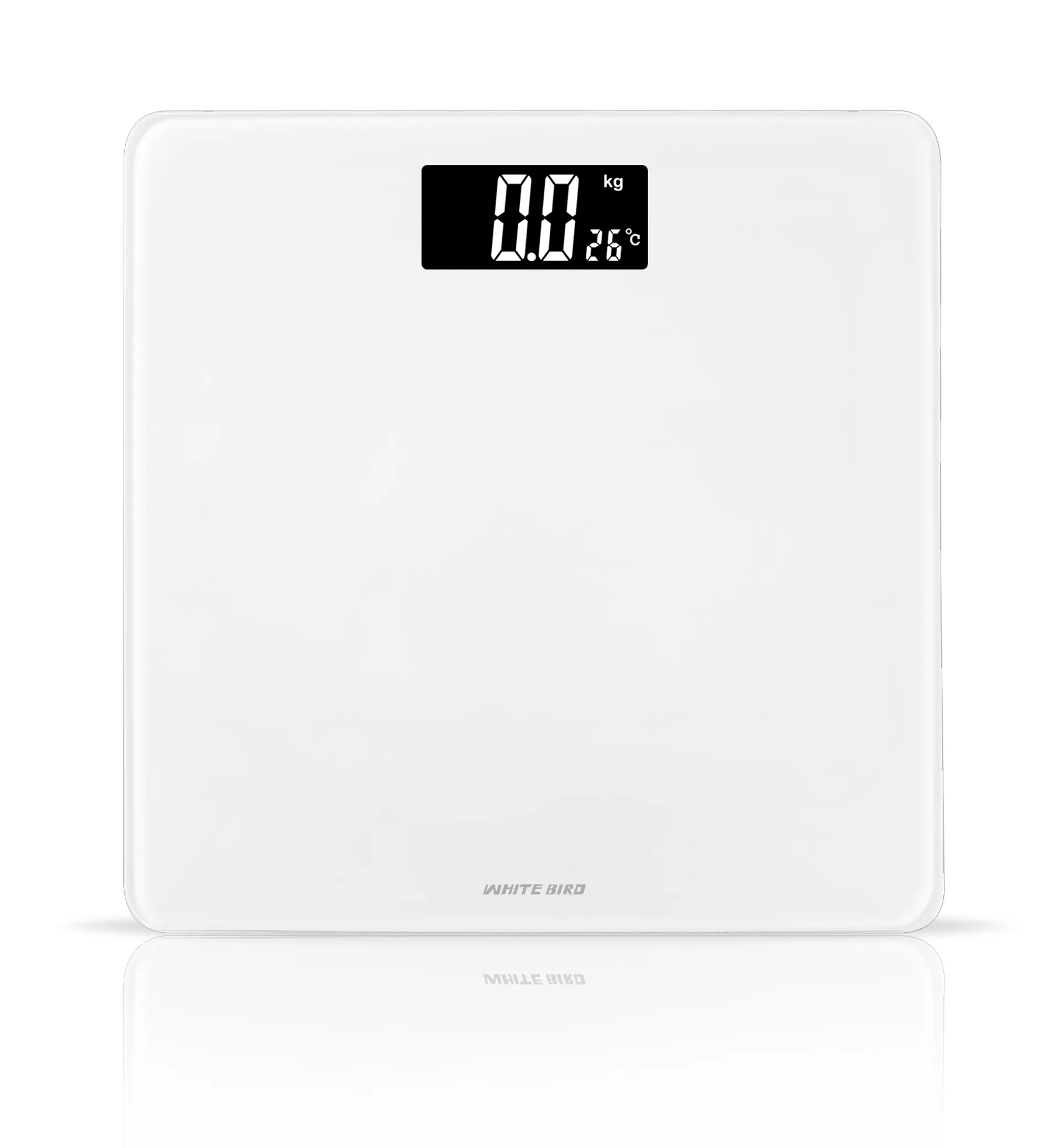 High accuracy tempered glass platform 180kg electronic digital bathroom scale