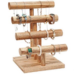 Présentoir à bijoux en bois à 4 niveaux pour la vente en gros, support de rangement pour bracelets et joncs en forme de T pour la décoration intérieure - Product Image 2
