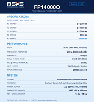 Amplificateur de Subwoofer Métallique Professionnel FP-14000 à 2 Canaux 2350W*2 Classe-TD avec Impédance 4 Ohms – Offre Spéciale