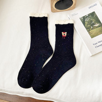 Chaussettes décontractées pour femmes à motif animalier, taille et couleur personnalisées, tricotées, respirantes, en polyester, élasthanne et coton, avec motifs mignons