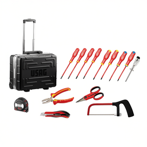 Usag Tool <b>Set</b> 14 Piece With Carry Case And Screwdrivers <b>Pliers</b> Wire Cutters Hacksaw For Home Repair - Product Image 2