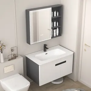 Toptan tuvalet mobilyaları banyo seramik kaya döşeme Vanity dolapları için tezgah lavabosu