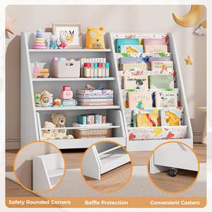 Estantería portátil moderna para niños y Banco organizador de almacenamiento de juguetes para muebles del hogar y lectura - Product Image 2