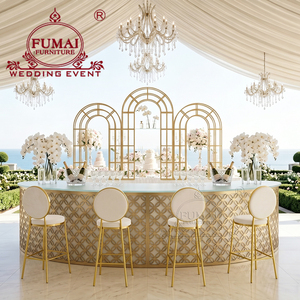 เคาน์เตอร์บาร์ทรงกลมสำหรับร้านกาแฟ ดีไซน์ใหม่ ขายส่งจากโรงงาน พร้อมชั้นวางของสองชั้น - Product Image 4