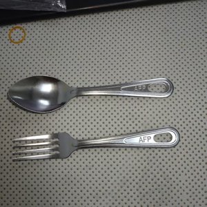 Ensemble de couverts en acier inoxydable personnalisé SF734 Camping Men Portable Dining Hall Home AFP PNP, cuillères et fourchettes, fabriqué en Chine. - Product Image 2