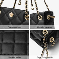 Sac à bandoulière en cuir véritable tendance matelassé avec chaîne et cordon de serrage, sac seau diamant pour femmes, idéal pour les soirées et les sorties en ville, sac personnalisé