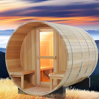 Barel Sauna Redwood yang luas dengan aksesori kelas atas 5 orang, Panel kontrol & Bluetooth, harga grosir