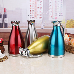 Thermos isotherme en acier inoxydable 304 à double paroi, bouilloire à café sous vide, ensemble cadeau, forme ronde - Product Image 1