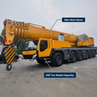 Grue tout-terrain d'occasion XCA200 200t, flèche télescopique 88m, hauteur de levage 115m, équipement de levage lourd pour projets mondiaux