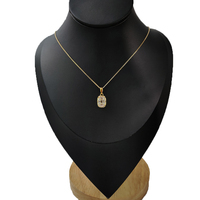 Collier personnalisé en or 10 carats avec pendentif solitaire en diamant taille coussin et taille ancienne européenne pour hommes et femmes
