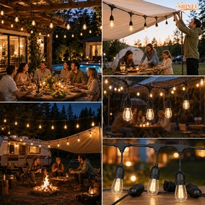 Catena di Luci Solari da Esterno S14 da 48FT (14,6 m) per Illuminazione Natalizia e da Giardino, Striscia di Lampadine a LED Edison Impermeabili - Product Image 3