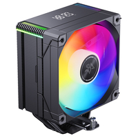 SNOWMAN Nouveau refroidisseur d'air pour processeur avec 4 caloducs en cuivre, affichage intelligent de la température ARGB pour Intel LGA115X 1200 1366 1700 AM4 AM5