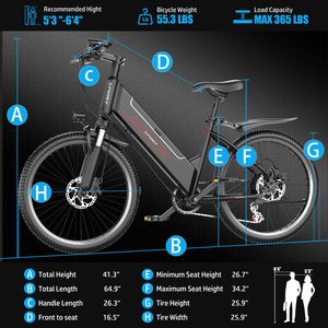 Bicicletta Elettrica per Adulti, [Motore di Picco 1500W] Mountain Bike Elettrica, E-bike 26\", 65 Miglia 28MPH Bicicletta Elettrica con Batteria 48V 10Ah - Product Image 3
