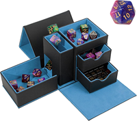 MIO PU Flanell 3-in-1 Würfel ablage Turm Aufbewahrung sbox mit Ständer & Knopf verschluss für DND/RPG Sammelkarten & Spielkarten Geschenk