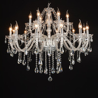 Lustre en cristal européen, lampe suspendue moderne de luxe pour salon, chambre à coucher, restaurant, hôtel, éclairage LED en cristal