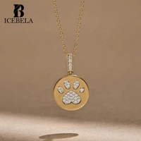 Colliers pendentifs en argent sterling 925 avec zircon en forme de patte dorée audacieuse, bijoux fins et élégants pour femmes