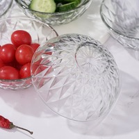 Ensemble de 6 bols à salade de fruits modernes et élégants en verre transparent hydroformé, écologiques, capacité 350 ml