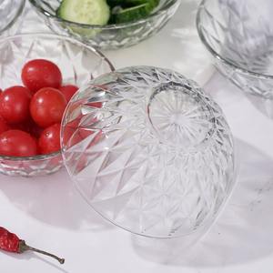 Ensemble de six bols en verre transparent écologique, comprenant des assiettes à fruits en cristal et des bols à repas en deux parties, design élégant - Product Image 4