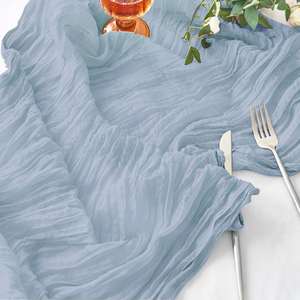 Chiffon de coton bleu 72 pouces pour décoration de printemps et de Pâques, chemin de table rustique en gaze lavande pour douche nuptiale - Product Image 1