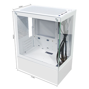 MANMU Gaming Pc Case MATX Color blanco Mid Tower PC Gamer Gabinete Carcasa Computadora Estuches Torres Vidrio templado Pc Tower Case - Product Image 4