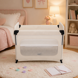 <span class=keywords><strong>Culla</strong></span> Co-Sleeping Moderna per Neonati con Struttura in Ferro, Chiusura a un Clic, 3 Posizioni Regolabili in Altezza, Lato Sollevabile/Abbassabile - Product Image 2
