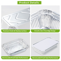 9x9 Einweg-Aluminiumfolienschalen mit Deckeln Quadratische Tiefe Dampfschalen und Ofen-Buffet-Behälter Lebensmittelbehälter
