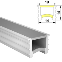 Profil LED carré 1414 facile à installer pour bande lumineuse au néon de 8mm Tube en silicone flexible émission avant