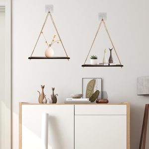 Estantes Colgantes Ajustables <span class=keywords><strong>de</strong></span> <span class=keywords><strong>Madera</strong></span> <span class=keywords><strong>de</strong></span> 2 Niveles, Color Marrón Oscuro, para Montar en la Pared, para Sala <span class=keywords><strong>de</strong></span> Estar, Cocina, Balcón, Soporte para Macetas - Product Image 2