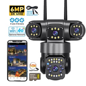 Cámara <span class=keywords><strong>IP</strong></span> V380pro 4G con Tarjeta SIM, Tres Lentes, PTZ, Seguridad para el Hogar, 6MP, Exterior, Inalámbrica, WIFI, Monitor de Red, CCTV, IA, Fabricante de Cámaras - Product Image 1