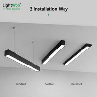 Luminaire linéaire LED encastré, à montage en surface, suspendu, connectable, lampe de plafond, 3 mètres de long, luminaire linéaire suspendu