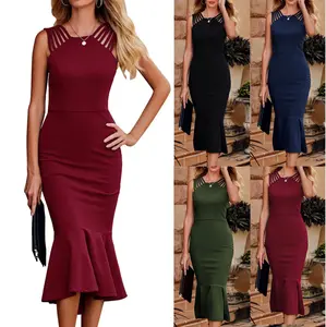 1 Piece Drop Shipping Sleeveless Clothing Black Elegant Party Dresses for Women Cocktail