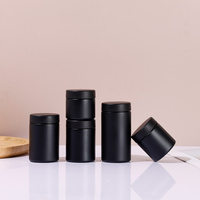 Botol Kaca Bulat Datar Berwarna Hitam Doff 1oz 2oz 3oz 4oz 6oz Dengan Tutup Pengaman Anak Grosir