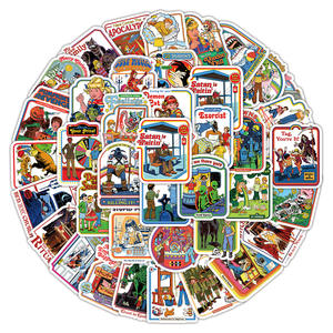 50 pièces USA <span class=keywords><strong>film</strong></span> d'horreur autocollant pour planche à roulettes bouteille voiture décor effrayant <span class=keywords><strong>film</strong></span> affiche - Product Image 1