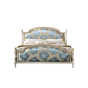 Pháp Phong Cách Đồ Nội Thất Phòng Ngủ Màu Xanh Hoa Vải Vua Kích Thước Giường Sang Trọng Cổ Điển Rắn Gỗ Giường - Product Image 6