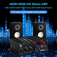 Amplificateur stéréo HiFi Creatall AK-380 400W USB SD 2.0 CH 5.0 Amp avec télécommande, amplificateur professionnel pour home cinéma