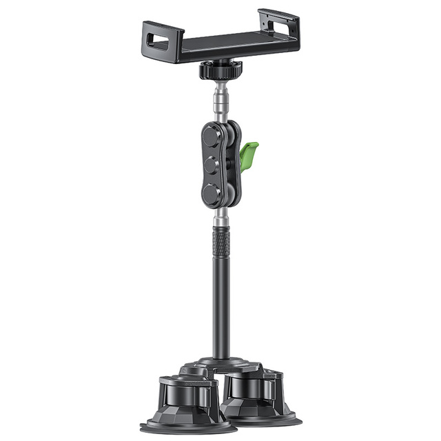 Hot Seller Universal Dual Suction Cup Mount Tablet Holder with Extension Rod Tablet Clamp for iPad or Other Tablets