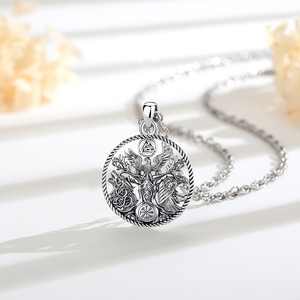 Merryshine Collier Amulette Religieuse en Cuivre Viking, Pendentif Arbre, <span class=keywords><strong>Mythologie</strong></span> <span class=keywords><strong>Nordique</strong></span>, Runes Celtiques, Bijoux - Product Image 4