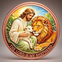Pièce de monnaie en cuivre pur 999 de 5 oz, Série Énergie Jésus, Croix en relief colorée, Édition de collection UV 3D