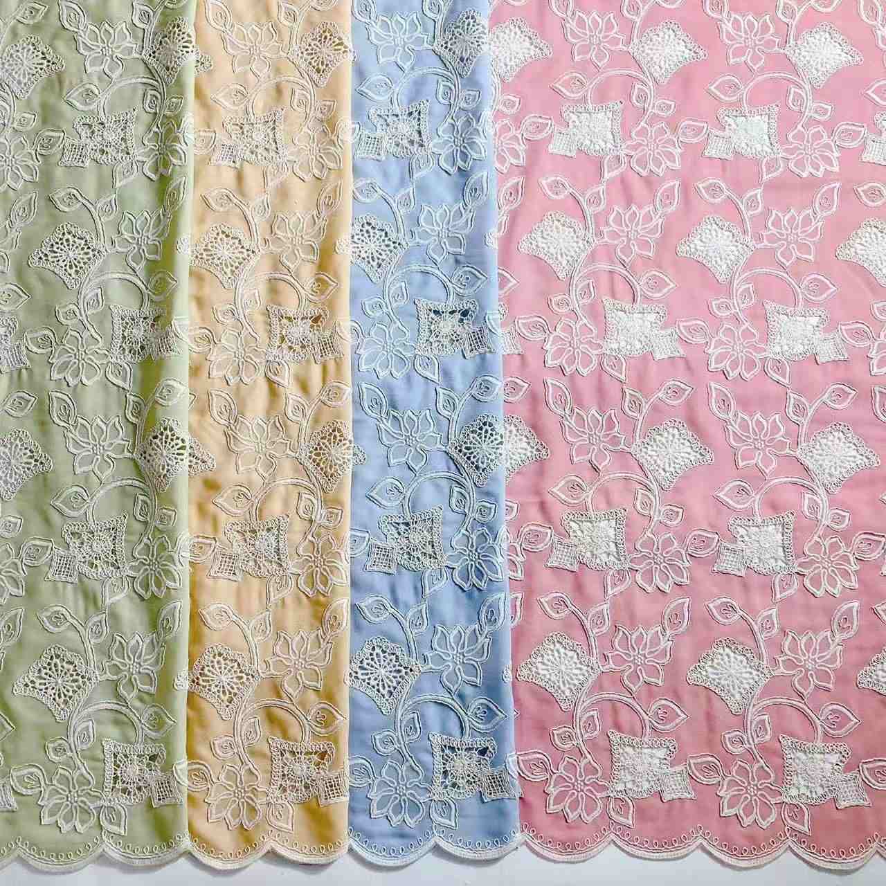 Embroidery Process Fabric Source Factory Wholesale Directly Dress Polyester / Cotton Clothing Fabric