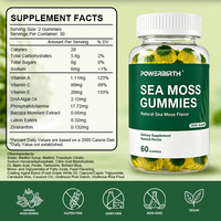 Gummies hydratantes à la mousse de mer, aux algues marines, à la racine de bardane et au sureau pour le soutien immunitaire et un ventre plat
