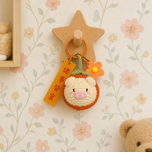Llavero de pato mandarín tejido a mano con patrón de caqui, adorable accesorio de ganchillo para bolso con forma de pájaro - Product Image 5