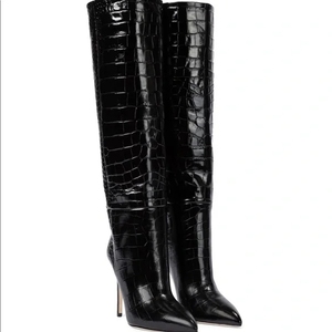 Zapatos de Tacón Alto Tipo Stiletto con Efecto Cocodrilo para <span class=keywords><strong>Mujer</strong></span>, Hechos a Mano, de Alta Calidad, Personalizados de Fábrica, con Cierre y Punta en Pico - Product Image 1
