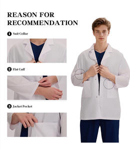 Camice a Maniche Lunghe Spesso per Medici, Uniforme da Lavoro per Clinica Veterinaria, Oftalmologo, Infermiere - Product Image 6