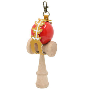 고품질 일본 켄다마 볼 가죽 홀더 원목 볼과 컵 코디네이션 장난감 액세서리 PU 가죽 켄다마 키체인 - Product Image 1