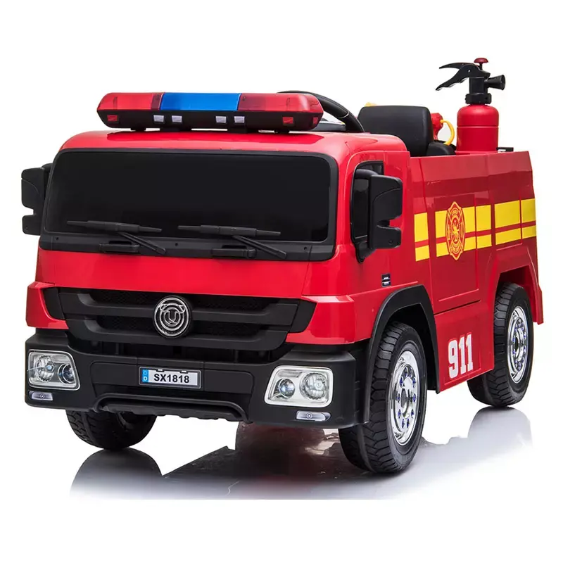 Kids Elektrische Brandweerwagen Politie Auto 24V Rit Op Auto Speelgoed Voor 12 Jaar Oude Baby Afstandsbediening