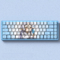 74 touches Frieren, touches de clavier mignonnes à impression latérale d'anime, PBT, sublimation par teinture, Cherry pour clavier mécanique 60/61/68