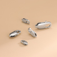 Vente en gros d'accessoires de bricolage S925 Fermoir mousqueton carré en argent sterling 925 pour collier, bracelet, fabrication de bijoux en stock