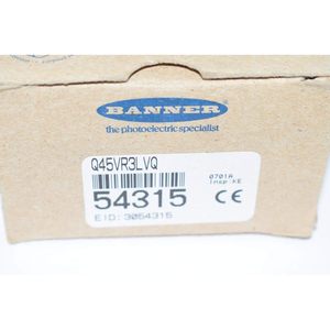 เซ็นเซอร์โฟโตอิเล็กทริคแบบแบนเนอร์ Q45VR3LVQ 12-250 VDC 24-250 VAC SPDT อิเล็กโทรเมคานิคอล อินทิเกรท QD มินิ 5 ขา - Product Image 3